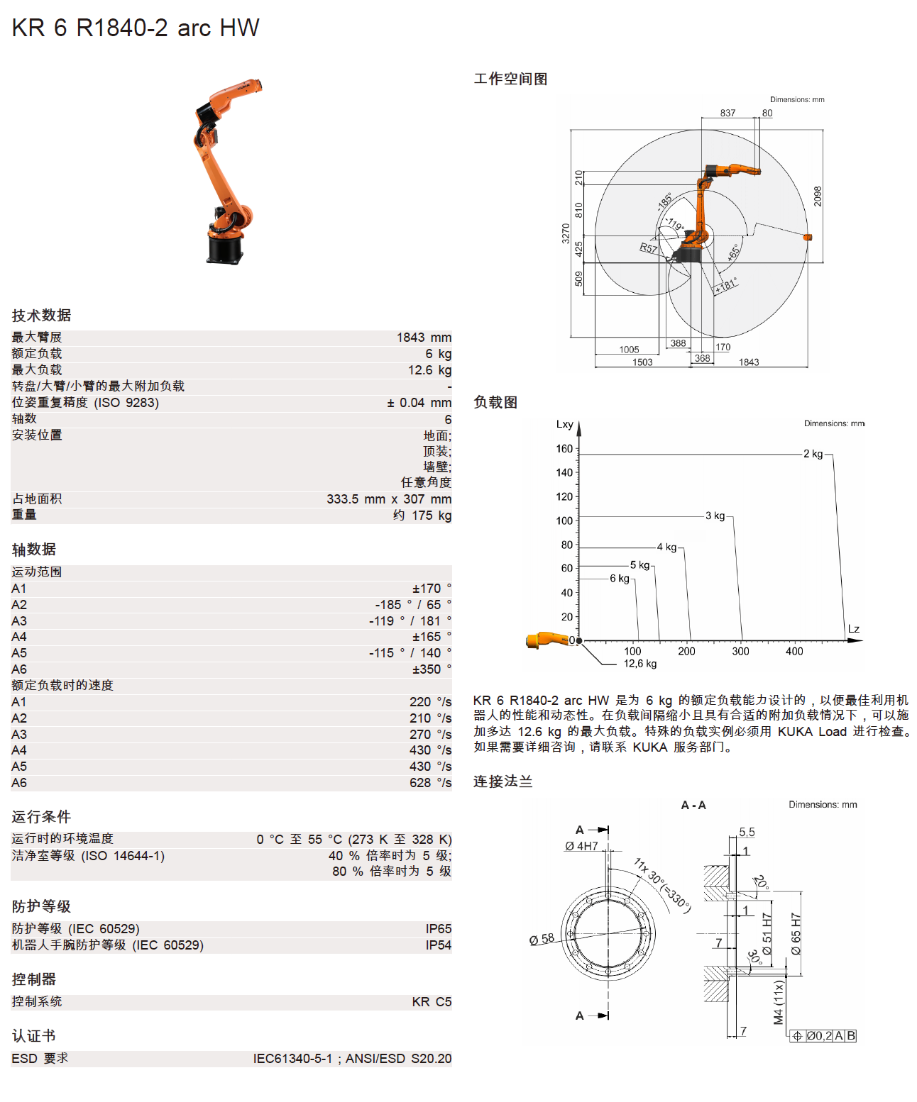 庫卡弧焊機(jī)器人KR 6 R1840-2 arc HW產(chǎn)品樣冊(cè)